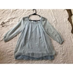 VGC Guilia Light Blue Silk Overlay Style Top Sz M!
